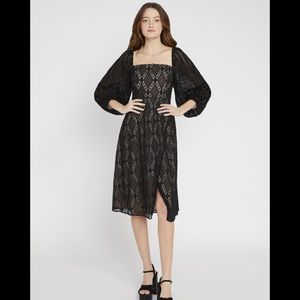 alice and olivia puff sleeve dress size 2